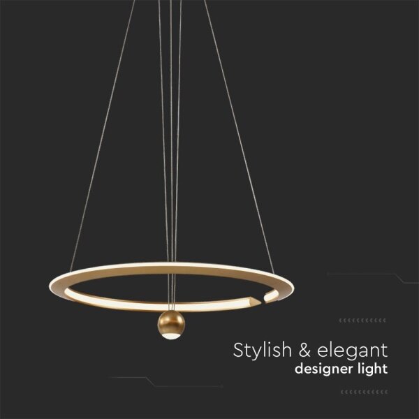 Lampadario LED a sospensione con filo LED/45W/230V 3000K diametro 62 cm oro