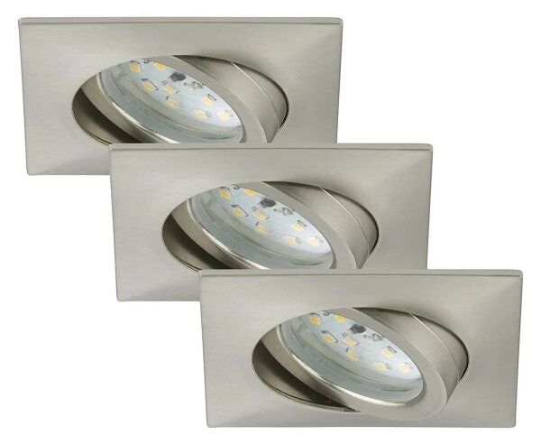 Briloner 7210-032 -SET 3x Lampada LED da incasso ATTACH LED/5W/230V IP23 cromo