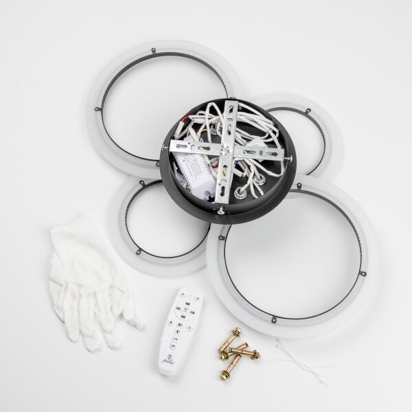 Brilagi - Lampadario a plafone LED dimmerabile ORBITS LED/50W/230V 3000-6500K antracite + +TC