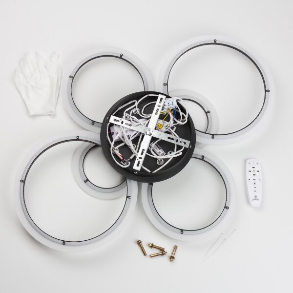 Brilagi - Lampadario a plafone LED dimmerabile ORBITS LED/85W/230V 3000-6500K nero + +TC