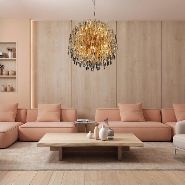Lampadario di cristallo a sospensione 24xG9/40W/230V oro