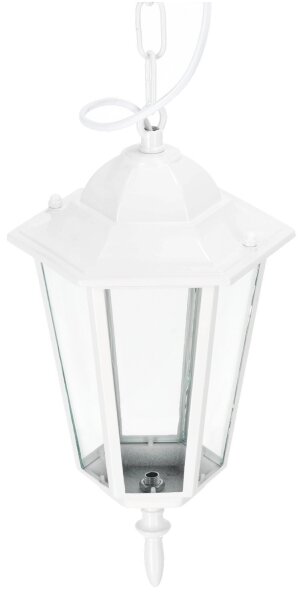 Lampadario da esterno a sospensione con catena 1xE27/60W/230V IP44 bianco