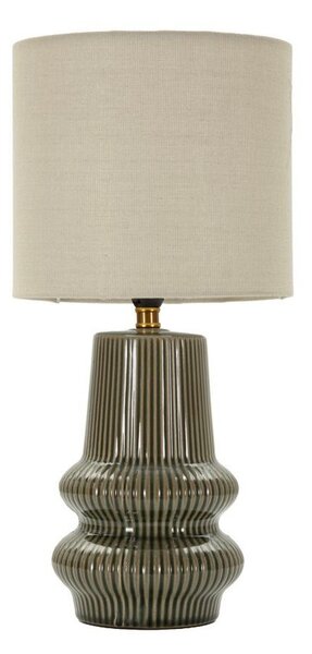 Lampada da tavolo color kaki/color crema in ceramica con paralume in tessuto (altezza totale 41,5 cm) Harmony – Mauro Ferretti