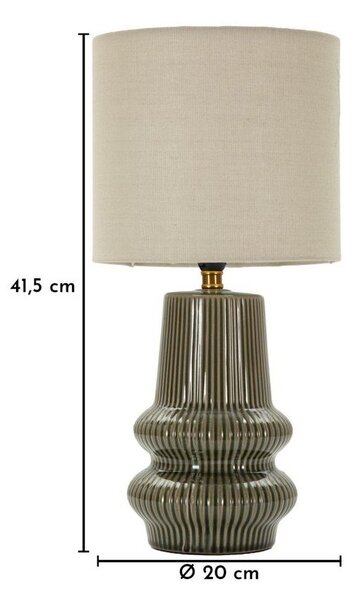 Lampada da tavolo color kaki/color crema in ceramica con paralume in tessuto (altezza totale 41,5 cm) Harmony – Mauro Ferretti