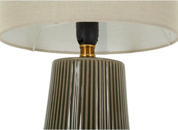 Lampada da tavolo color kaki/color crema in ceramica con paralume in tessuto (altezza totale 41,5 cm) Harmony – Mauro Ferretti