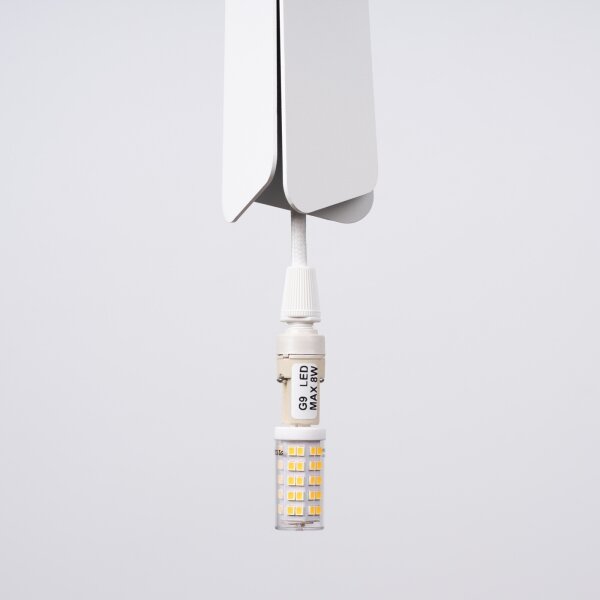Sollux SL.1397 - Lampadario a sospensione con filo PRYSM 1xG9/8W/230V bianco