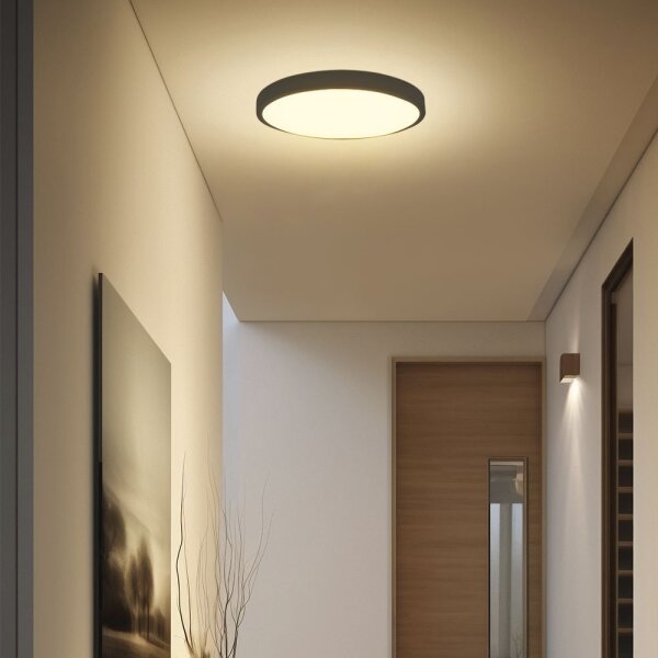 Plafoniera LED da bagno LED/18W/230V IP44 3000K diametro 25 cm nero