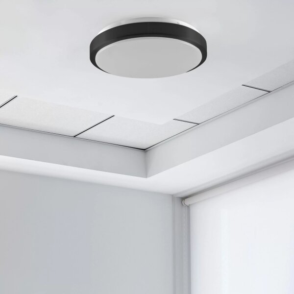 Plafoniera BENEDYKT 2xE27/20W/230V diametro 33 cm nero