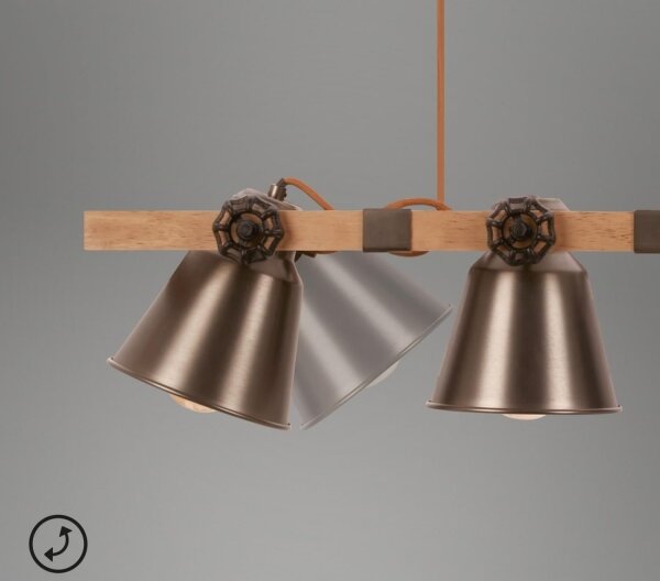Briloner 4406-044 - Lampadario a sospensione con filo TALE 4xE27/40W/230V marrone