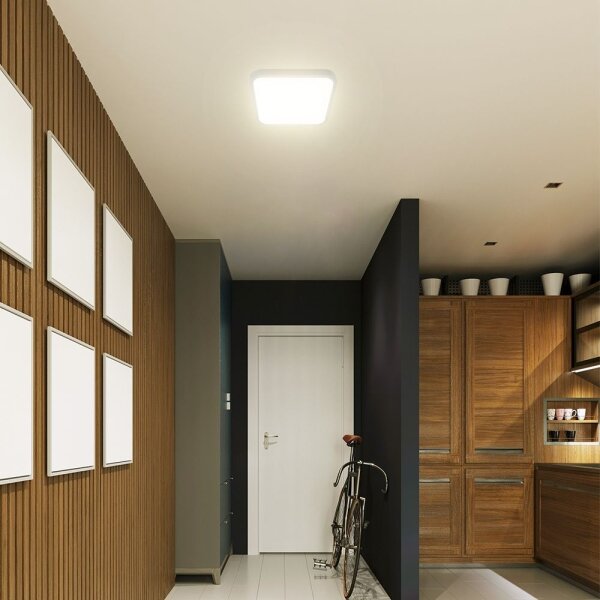 Plafoniera LED bagno con sensore 36W 230V IP44 4000K 42x42 cm + telecomando