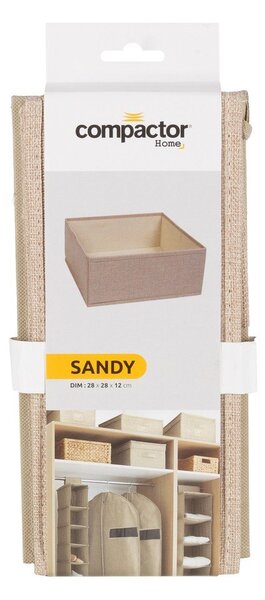 Scatola beige in tessuto 28x12x12 cm Sandy – Compactor