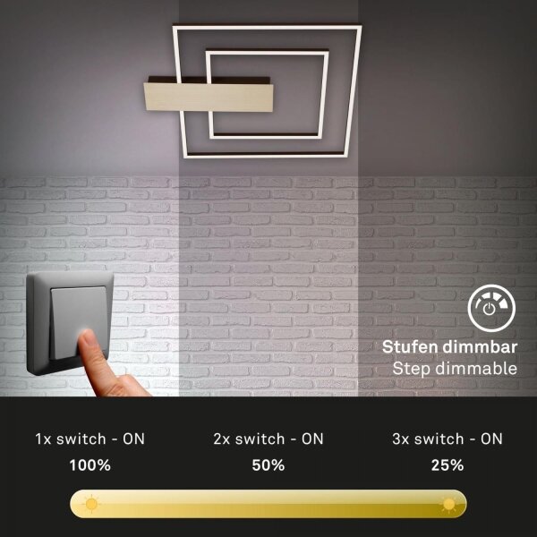 Briloner 3545-017 - Plafoniera LED dimmerabile NICO LED/25W/230V oro