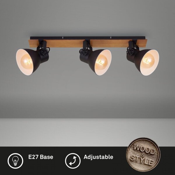 Briloner 2742-035 - Faretto SPOTLIGHT 3xE27/40W/230V nero/marrone