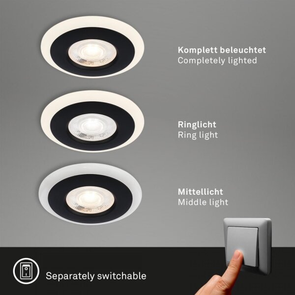Briloner 7039-035 - SET 3x Lampada LED da incasso per bagni LED/5W/230V IP44
