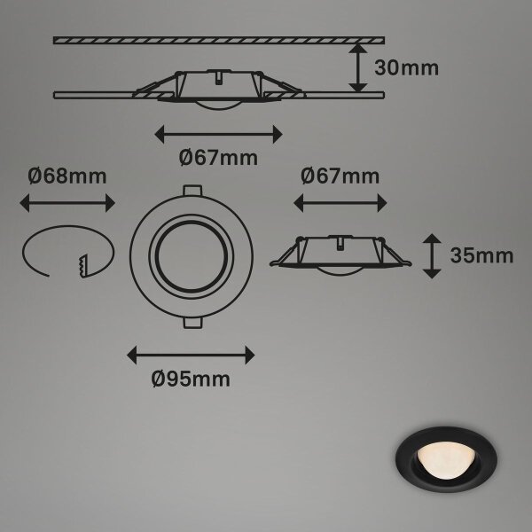 Briloner 7056-035 - SET 3x Lampada LED da incasso per bagni LED/3W/230V IP44