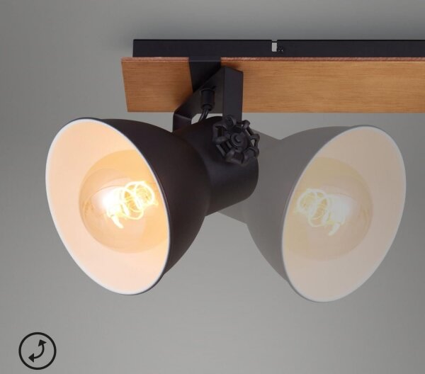 Briloner 2742-025 - Faretto SPOTLIGHT 2xE27/40W/230V nero/marrone