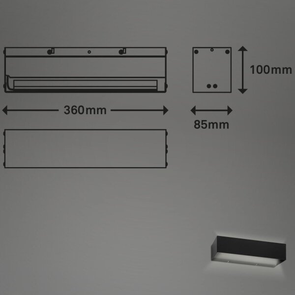 Briloner 2204-015 - Applique a LED da esterno LED/8W/230V IP44 nero