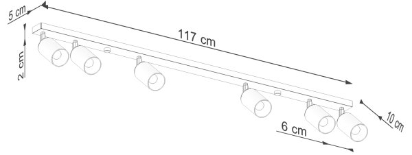 Sollux SL.1372 - Faretto WINX 6xGU10/10W/230V nero/cromo