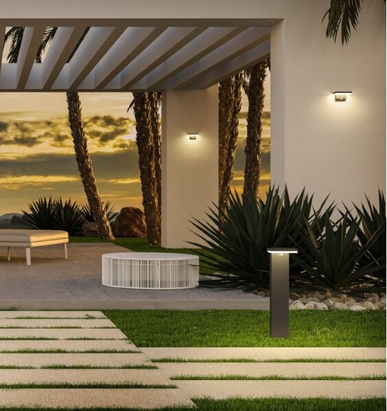 Redo 90535 - Luce solare a LED con sensore TAIYO LED/2W/3,7V 3000K IP54 antracite