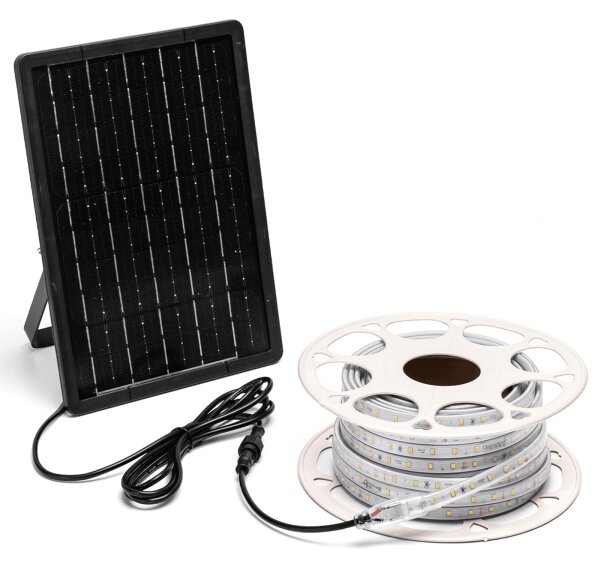 Aigostar - Striscia solare LED dimmerabile 10W 3,2V 10m 2700K IP65 + DO