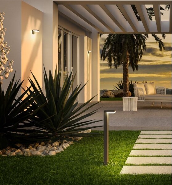 Redo 90535 - Luce solare a LED con sensore TAIYO LED/2W/3,7V 3000K IP54 antracite
