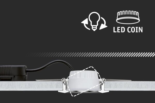 Paulmann 93895 - SET 3xLED/6W IP44 Lampada da incasso dimmerabile NOVA 230V