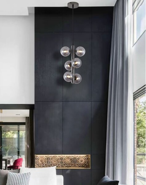Wofi 6014-605W - Lampadario LED a sospensione con filo VILLA 6xG9/3W/230V nero