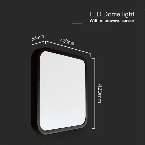 Plafoniera LED bagno con sensore 36W 230V IP44 4000K 42x42 cm + telecomando