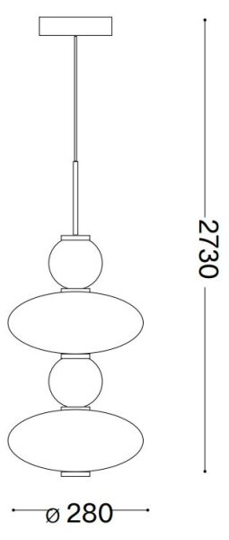 Ideal Lux - Lampadario LED a sospensione con filo LUMIERE LED/34W/230V