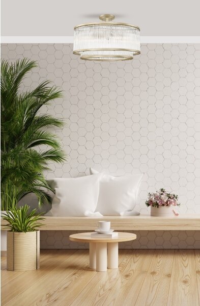 Zuma Line C0528-06H-V6AC - Lampadario a plafone SERGIO 6xE14/60W/230V oro