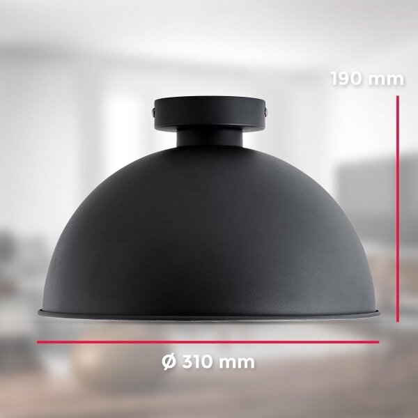 B.K. Licht 1322 - Plafoniera 1xE27/60W/230V nero/oro