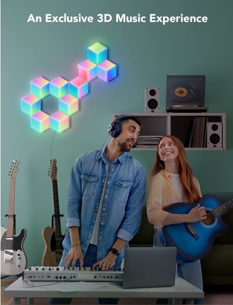 Govee - SET 10x Lampada LED Glide Hexa Pro LED Smart RGBIC Wi-Fi