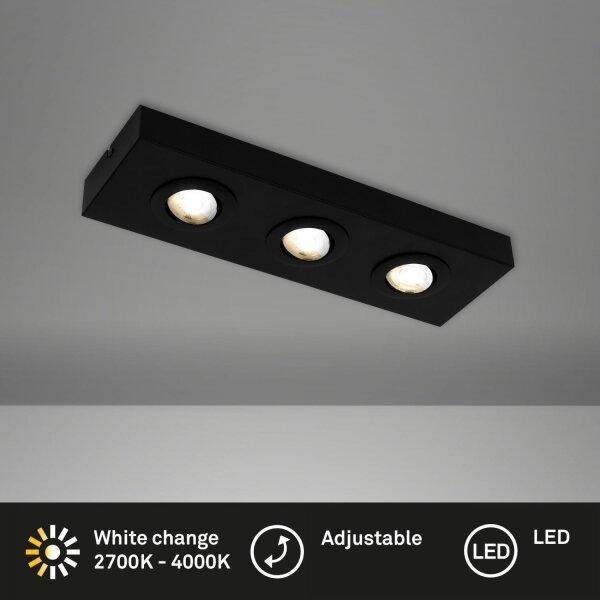 Briloner 3996035 - Faretto LED CTS 3xLED/4W/230V 2700/4000K nero
