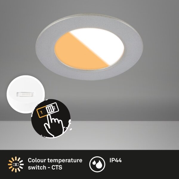 Brilo - SET 3x Lampada LED da incasso per bagni LED/4W/230V IP44 argento