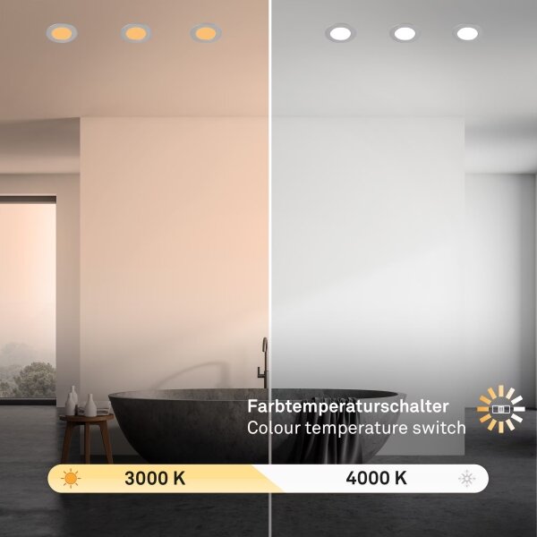 Brilo - SET 3x Lampada LED da incasso per bagni LED/4W/230V IP44 argento
