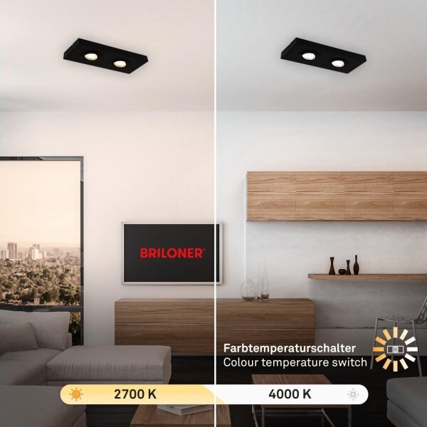 Briloner 3996025 - Faretto LED CTS 2xLED/4W/230V 2700/4000K nero
