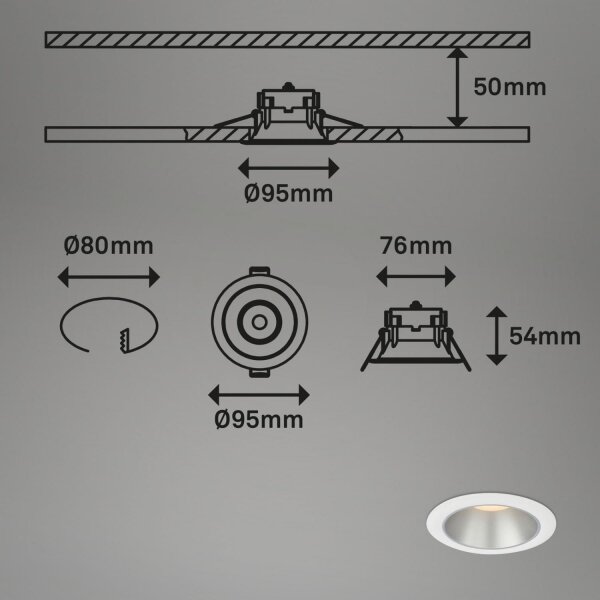 Briloner 7041-036 - SET 3x Lampada LED da incasso per bagni LED/4,9W/230V bianco