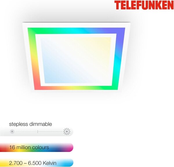 Telefunken 318806TF - Plafoniera dimmerabile RGBW LED/24W/230V + +TC