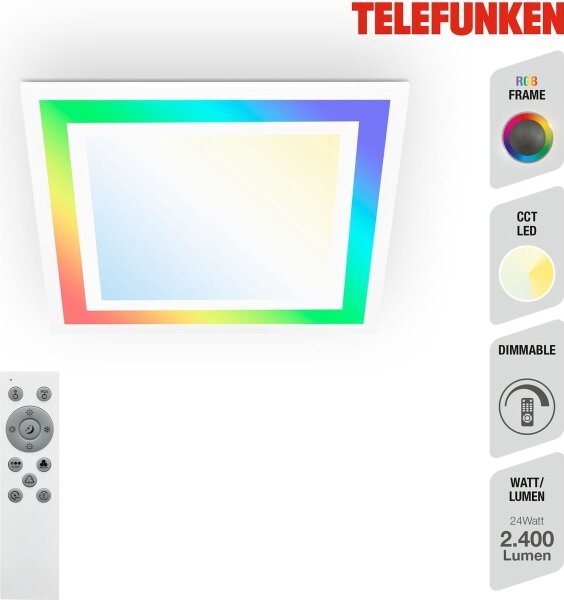 Telefunken 318806TF - Plafoniera dimmerabile RGBW LED/24W/230V + +TC