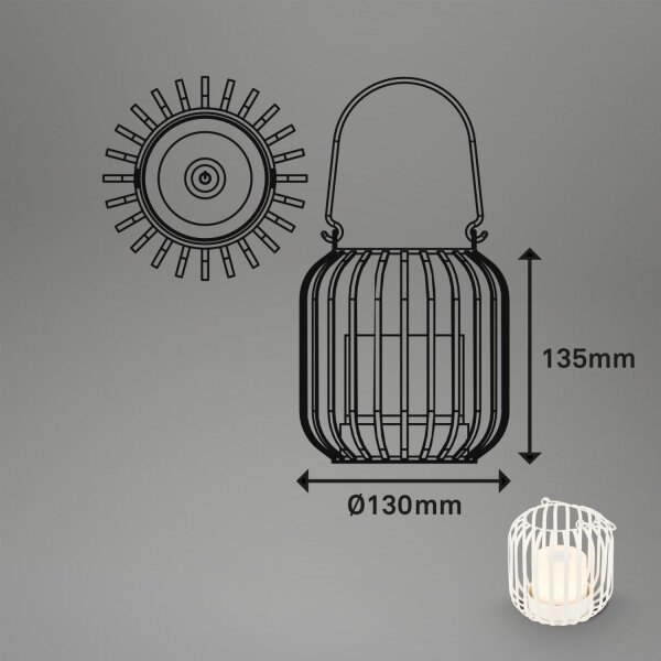 Brilo - LED Lampada da tavolo ricaricabile dimmerabile LED/2W/5V IP44 bianco