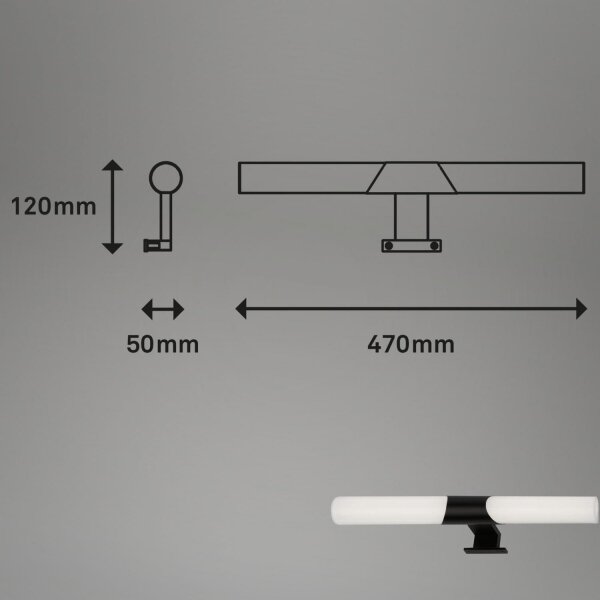 Briloner 3113-115 - Illuminazione a LED per specchi da bagno LED/12W/230V IP44 nero