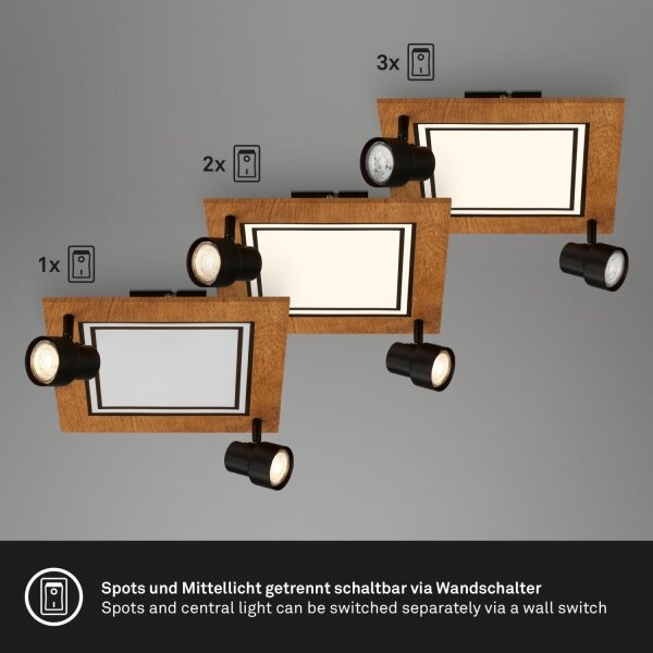 Brilo - Lampada LED da soffitto 12W/230V + 2xGU10 9W 3000K