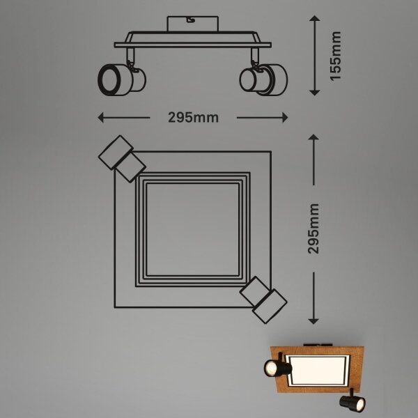 Brilo - Lampada LED da soffitto 12W/230V + 2xGU10 9W 3000K