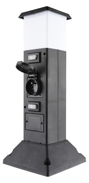 Solight PG05 - Lampada esterna con 2 prese 1xE14/15W/230V IP44 nera