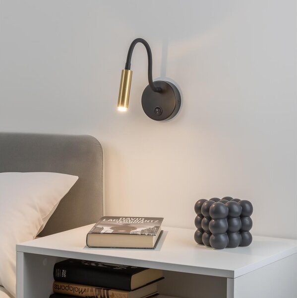 Brilagi -LED Lampada da parete flessibile dimmerabile MAYA 1xG9/4W/230V nero/oro