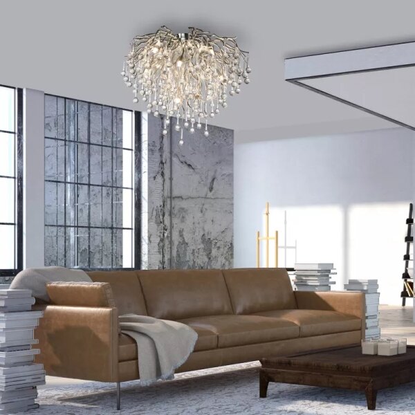 Paul Neuhaus 8091-55 - Lampadario a plafone ICICLE 9xG9/40W/230V diametro 50 cm cromo