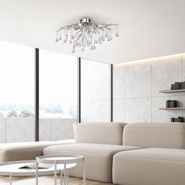 Paul Neuhaus 8090-55 - Lampadario a plafone ICICLE 4xG9/40W/230V 30x60 cm cromo