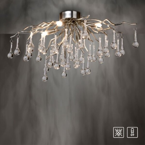 Paul Neuhaus 8090-55 - Lampadario a plafone ICICLE 4xG9/40W/230V 30x60 cm cromo