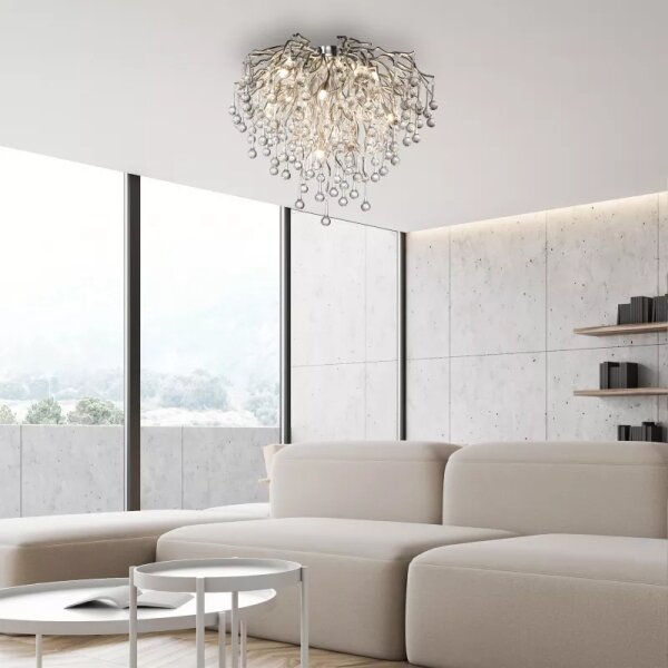Paul Neuhaus 8091-55 - Lampadario a plafone ICICLE 9xG9/40W/230V diametro 50 cm cromo