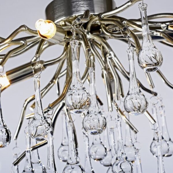 Paul Neuhaus 8090-55 - Lampadario a plafone ICICLE 4xG9/40W/230V 30x60 cm cromo